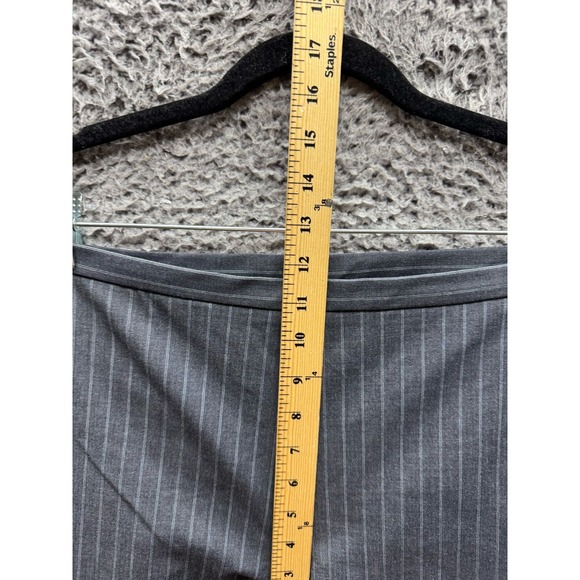 Ganni Dark Grey Stripe Suiting Wide Leg Trousers Womens Size 38 - Picture 14 of 16